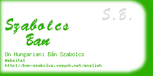 szabolcs ban business card