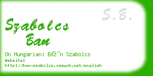 szabolcs ban business card